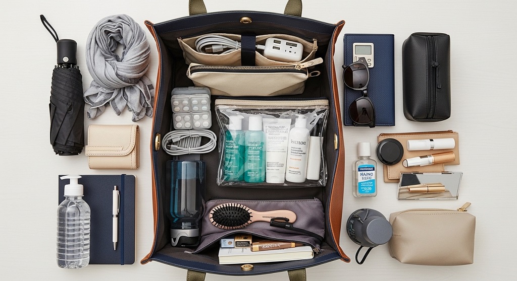 How often should I reorganize my travel tote during a trip